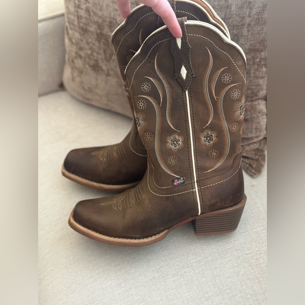 JUSTIN women’s Jesse brown western boots - SQUARE TOE